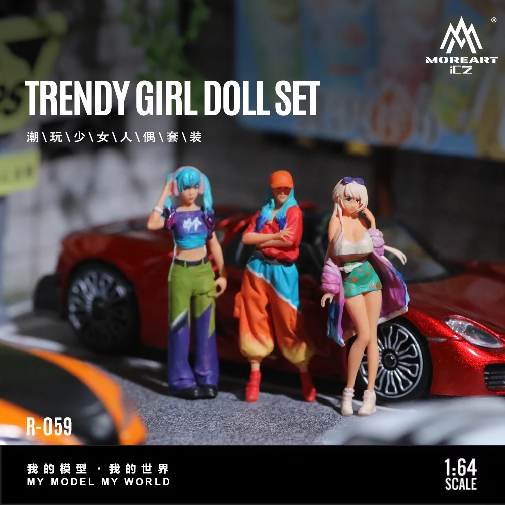 

More Art 1:64 Trendy Girl Resin Doll Set Model, Decoration Figure Model for Gift&Display&Collection