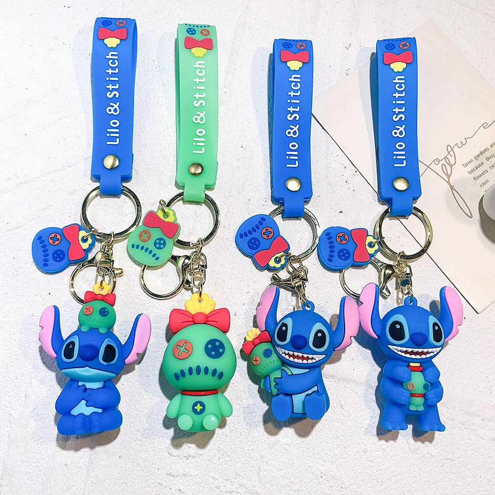 Llaveros de Gel de sílice de dibujos animados, Lilo Stitch, Anime, colgante de Disney, regalos de joyería colgante para bolso