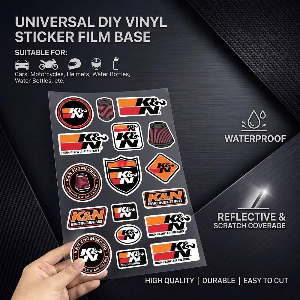 K-KN-N Waterproof Reflective Scratch Cover Sticker Universal Decor Decal For Car Motorcycle Helmet Refrigerator