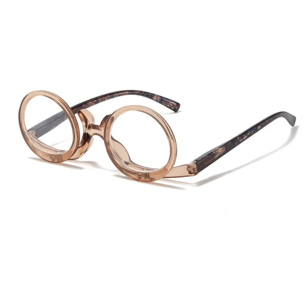 Reversible Makeup Reading Glasses Spring Foot Flip Cover Flip Makeup Reading Eyewear Portable Adjustable Elder Reading Glasses