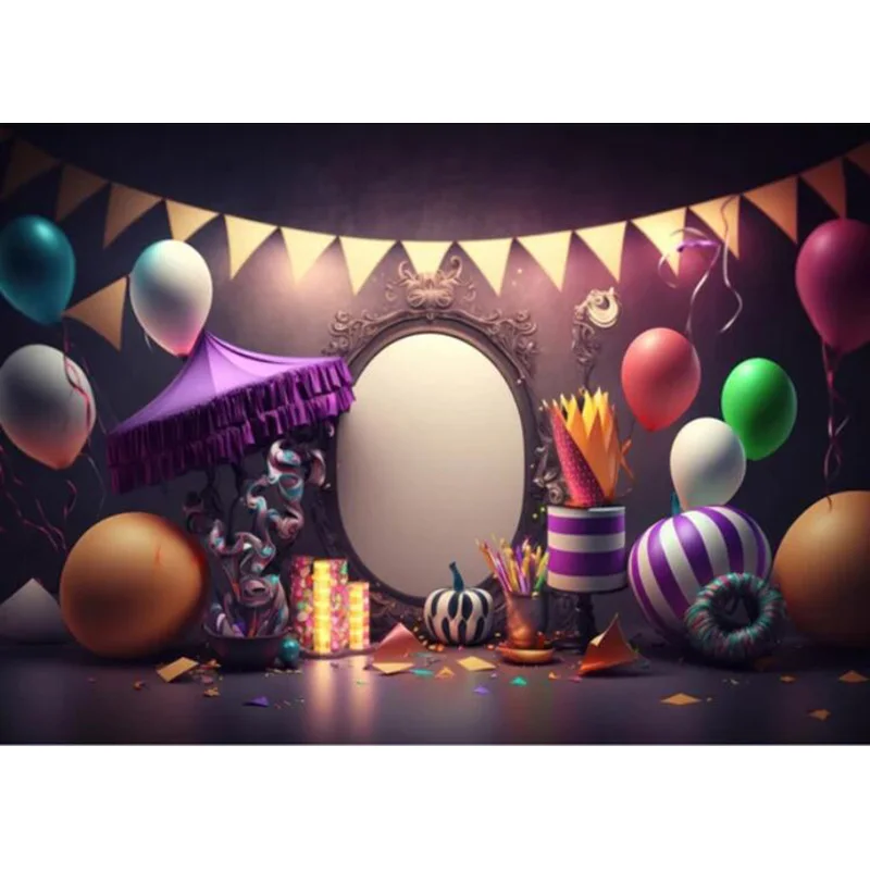 Circus Animal Trainer And Acrobat,Carnival Show Photography Backdrops Stage Clown Acrobatics Background Photo Booth Prop MG-02