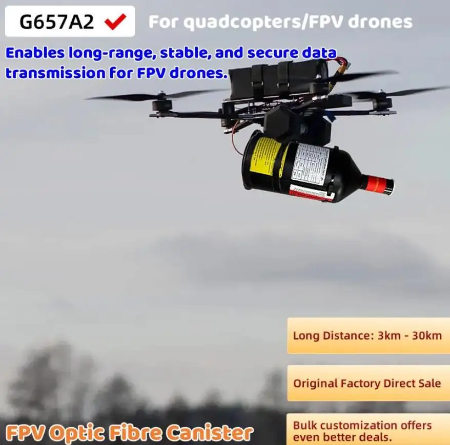 

FPV Optical Fiber Drone Image Data Module 3km 5km 10km 15km 20km 30km Relay Extender Module support Wired Signal Transmission