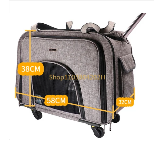 

Multifunctional Outdoor Foldable Collapsible Pet Trolley Case Cat Carrier Dog Bags With Wheels