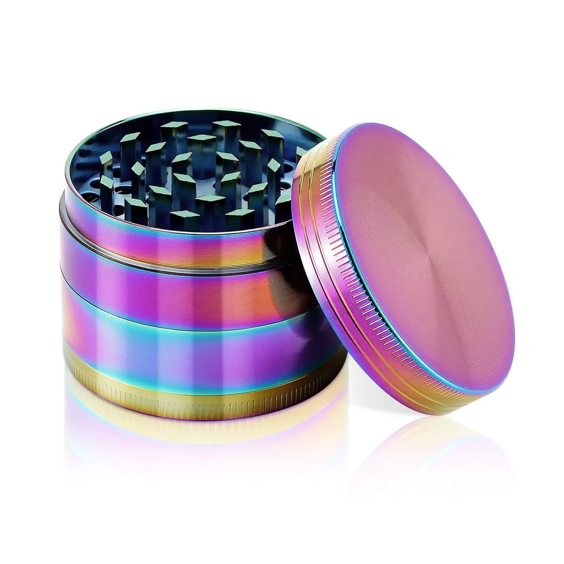 Rainbow Crusher 4 Piece Rainbow Swirl Finish Girly Spice Crusher