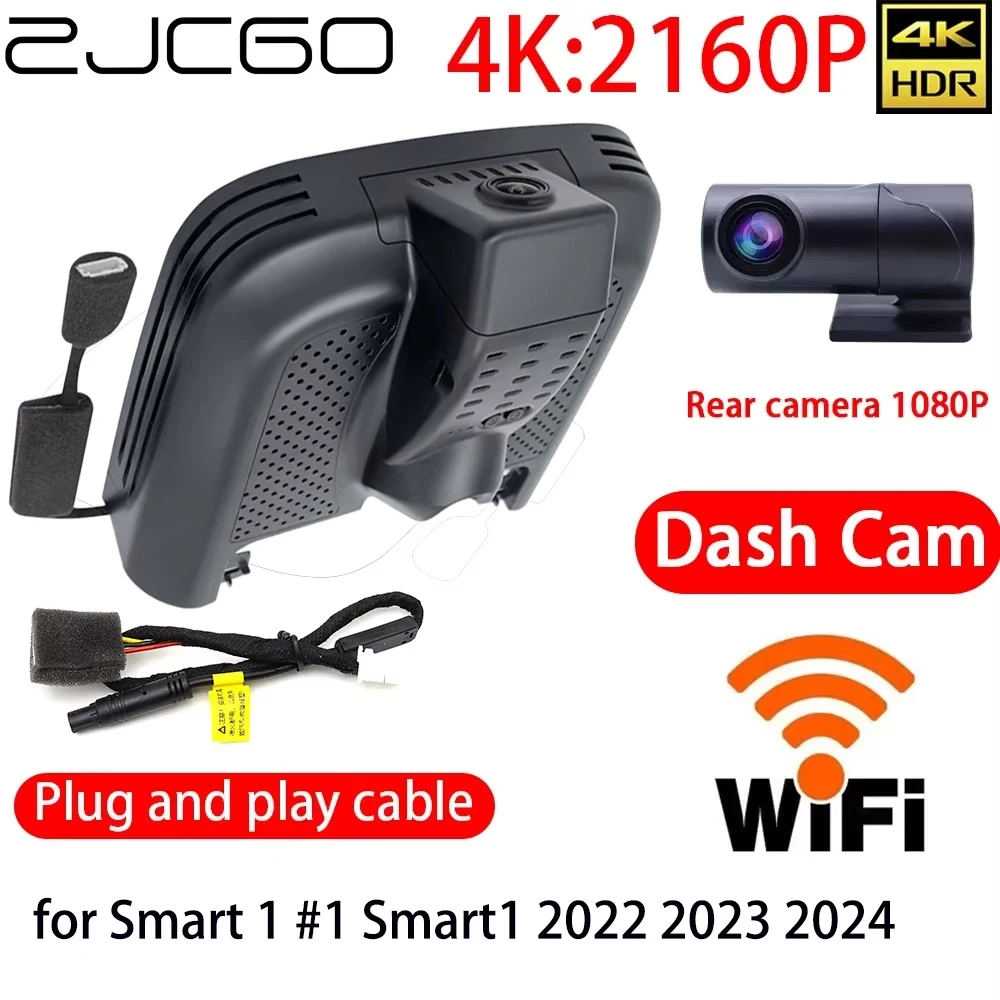 

ZJCGO 4K Car DVR Dash Cam Wifi Front Rear Camera 24h Monitor for Mercedes Benz EQE V295 EQE300 EQE350 EQE500 2022 2023 2024