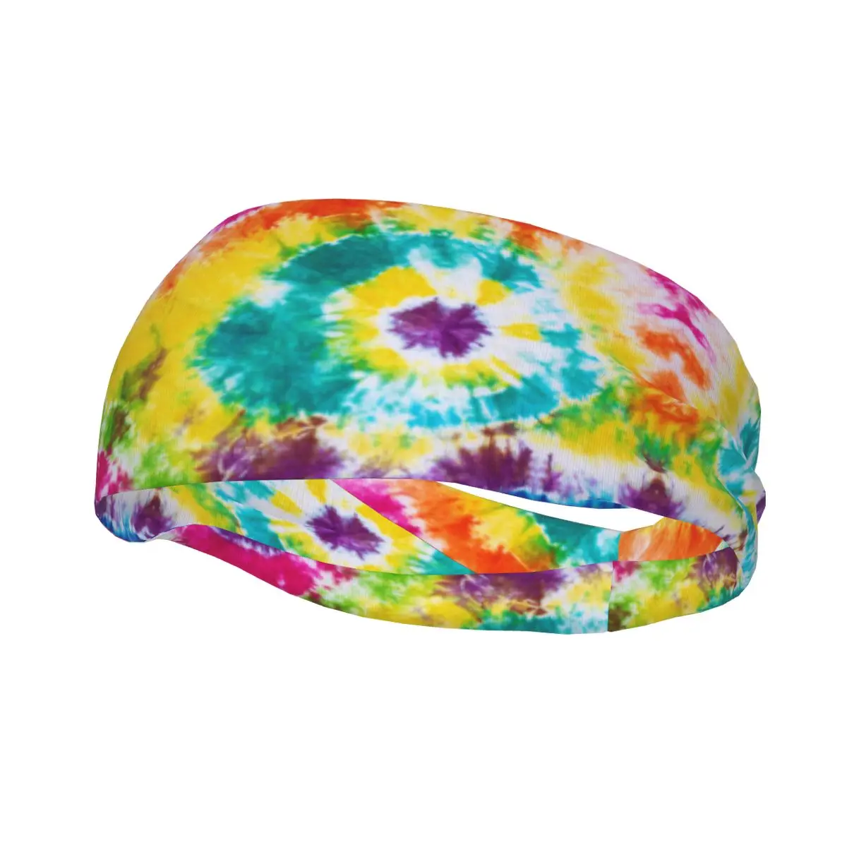 Colorful Tie Dye Pattern Sports Sweatband Decor Elastic Headband for Yoga Running Gym Sport Hair Accessory