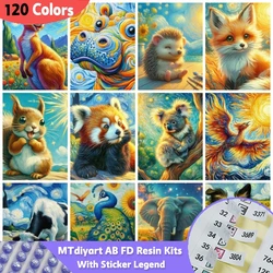 Sticky Legend Animals Diamond Painting 120 Colors AB Fairy Dust 5D Dog Fox Mosaic Embroidery Landscape Home Decor