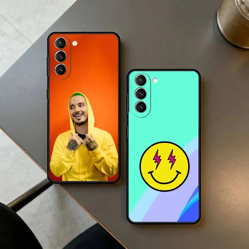 J B-BalvinS A-Allover print Phone Case For Samsung S25,24,23,22,30,21,10,9,Ultra,Plus,Lite,FE,4,5 G Soft Black Case