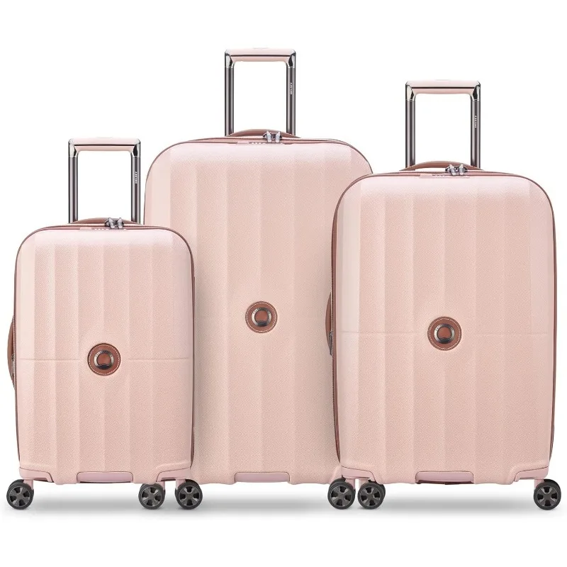 DELSEY PARIS St. Tropez Hardside Expandable Luggage with Spinner Wheels, Pink, 3 Piece Set (21/24/28)