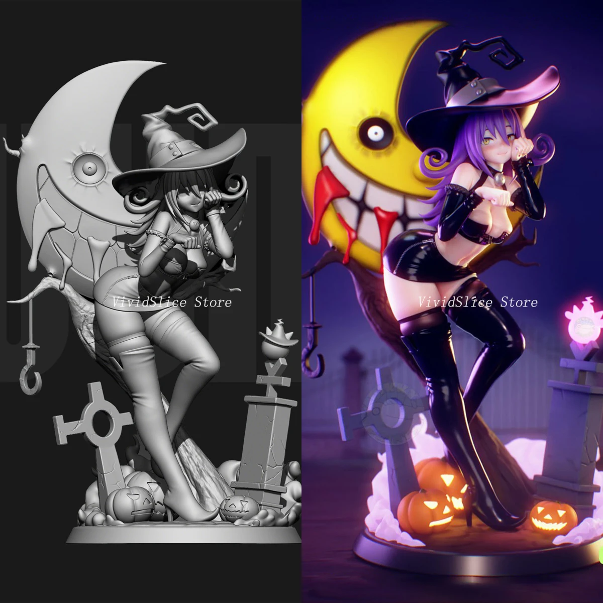 

1/18 1/24 Blair Cat Witch 3D Print Resin Model Garage Kit Unpainted High-Detail Miniature Figure