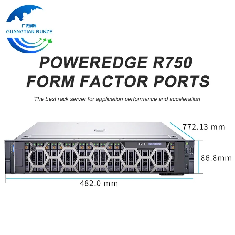 R750 Server 6326 2.9GHz 16GB DDR4-3200 1.92tb SSD 2U Rack Server R750