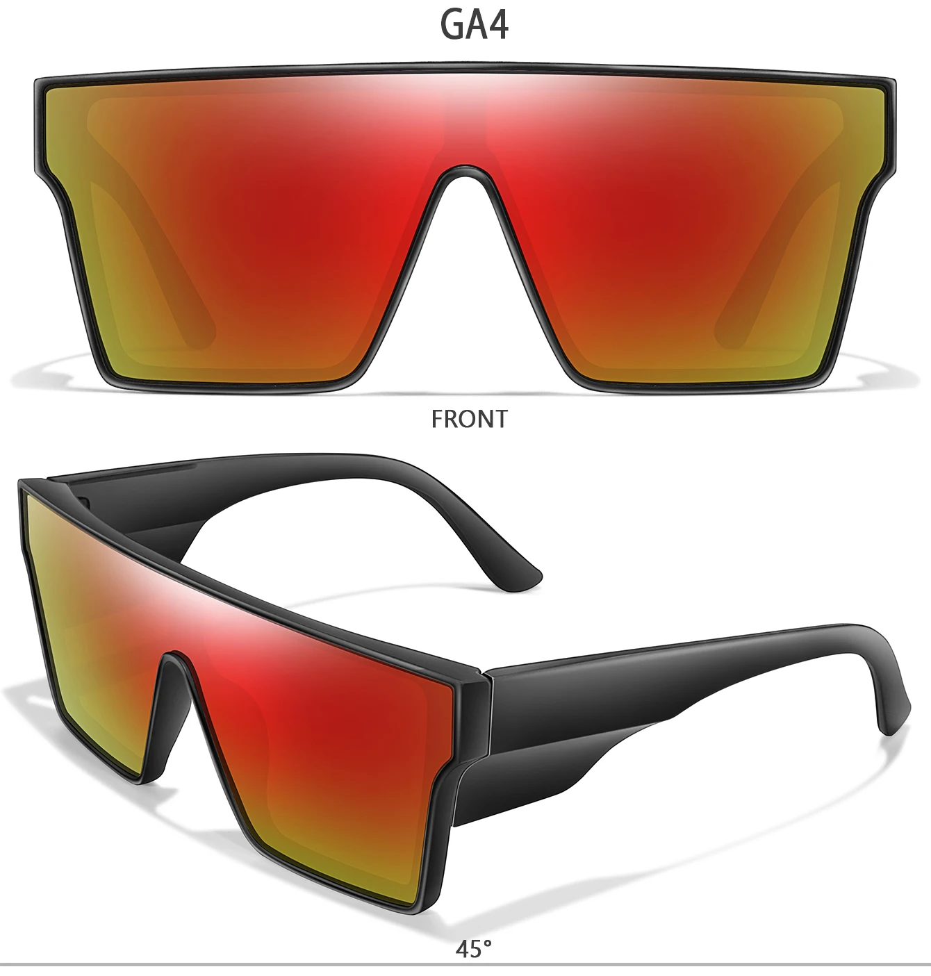 Großer Rahmen, bunte Linse, Radfahren, Sonnenbrille, Angeln, Wandern, Laufen, Fahren, Outdoor-Sport, für Männer und Frauen als Geschenk, Festival, UV400 – Detail 7