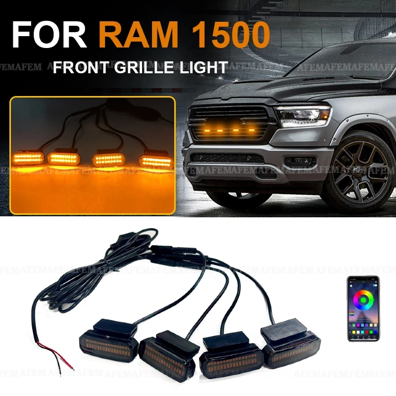 Front Grille Light for RAM 1500 Car Daytime Running Light Wheel Eyebrow Lamp for Pickup Offroad 12V Welcome Light