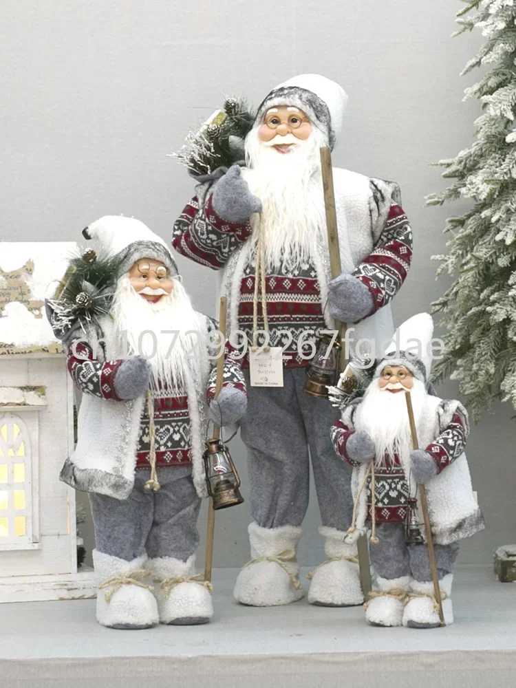 Christmas Hotel and Family Santa Claus Doll Gift Doll Large Decoration Christmas Mask Santa Claus 1.2m Doll