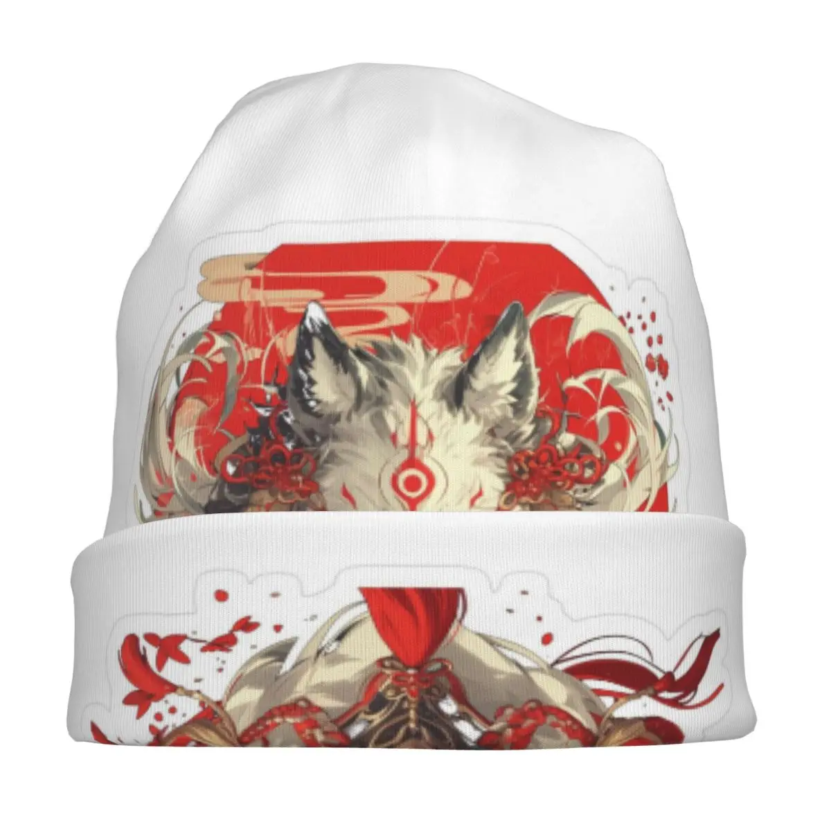 Japanese Okami Wolf Unisex Adult Beanies Caps Knitted Bonnet Hat Warm Hip Hop Autumn Winter Outdoor Skullies Hats view 4
