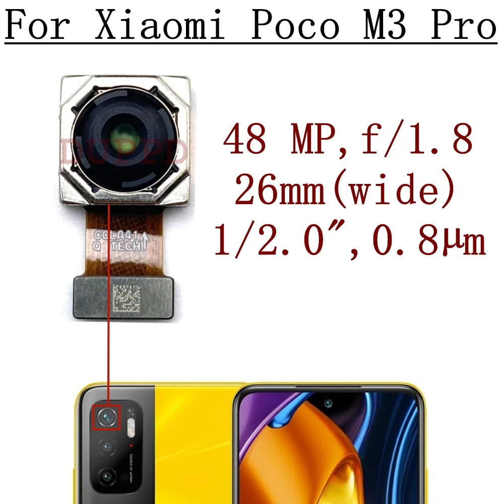 Rear Camera For Xiaomi Poco X3 GT Pro X4 GT M5 M4 M3 X5 Pro 5G Back Facing Main Backside Camera Module Flex Repair Spare Parts