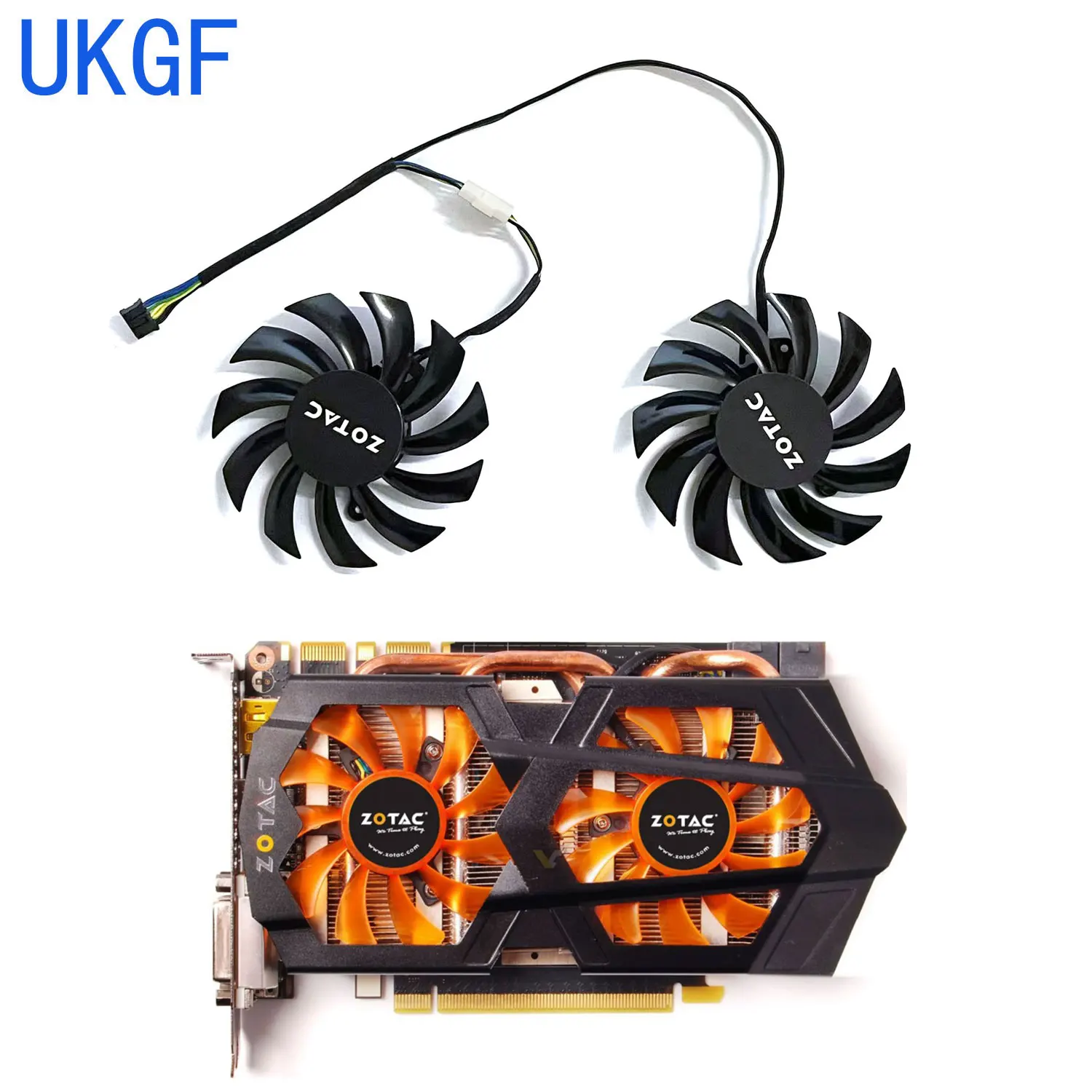 Brand new 75MM 4PIN FD7010H12S PLD08010S12H for Zotac GeForce GTX660ti 660 650ti 560 AMP! version graphics card