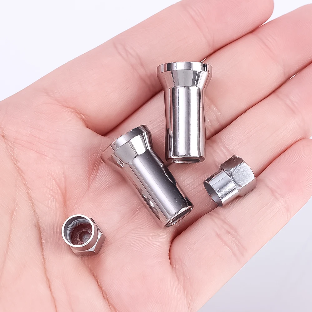 10Pcs Valve Cap Set Chrome Car Truck Tire Wheel Tyre Valve Stem Hex Caps with Sleeve Covers Wear Parts