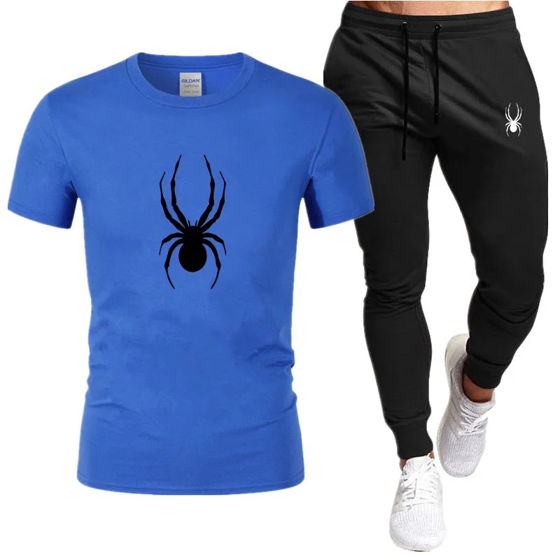 2 Stück Herren Outfits Herren Set Baumwolle T-Shirts Hosen Sporta nzug Jogging Set Trainings anzug Casual Streetwear Baumwoll hose Sets Männer