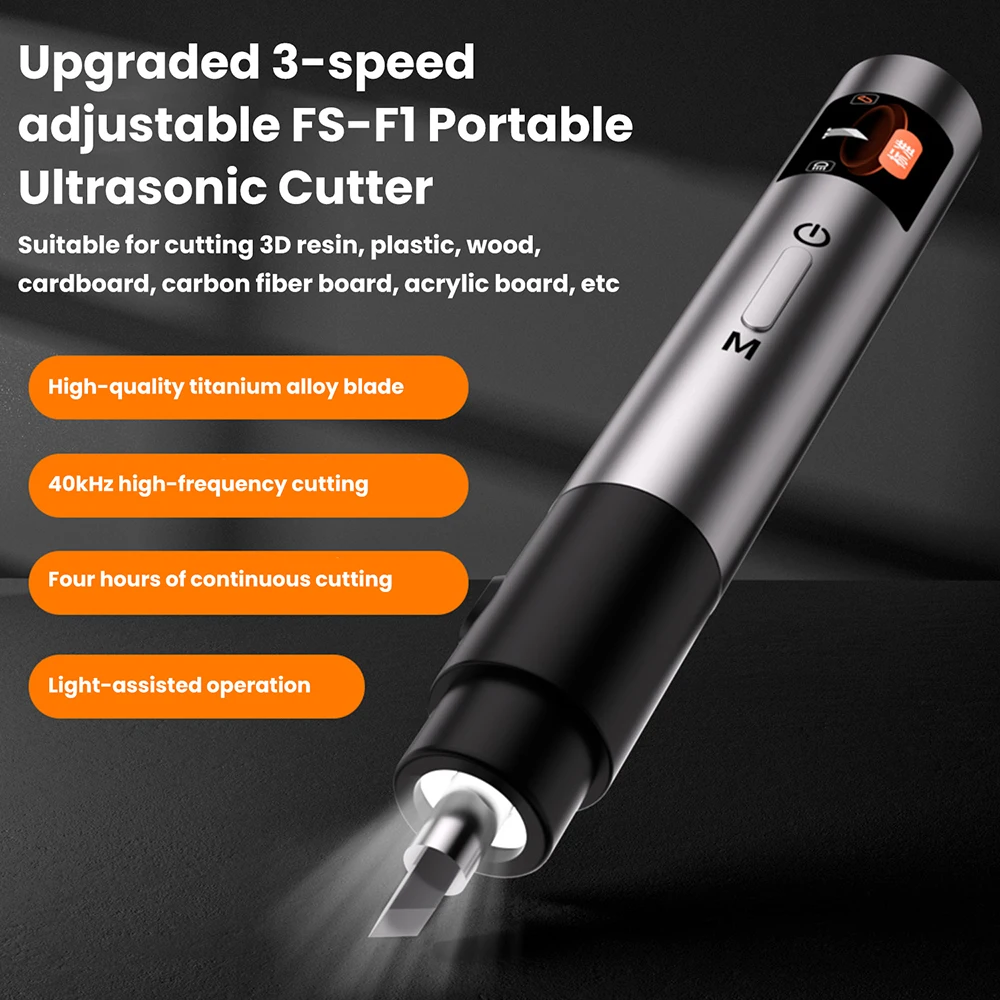 FS-F1 Handheld Ultrasonic Cutting Cutter DIY Electric Carving Tool High Precision Cutting Hobby Craft Model Type-C Rechargeable