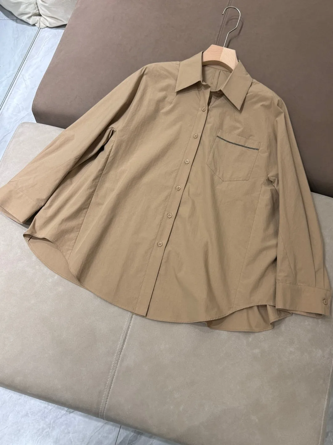 Women's cotton fashionable versatile wide cut shirt