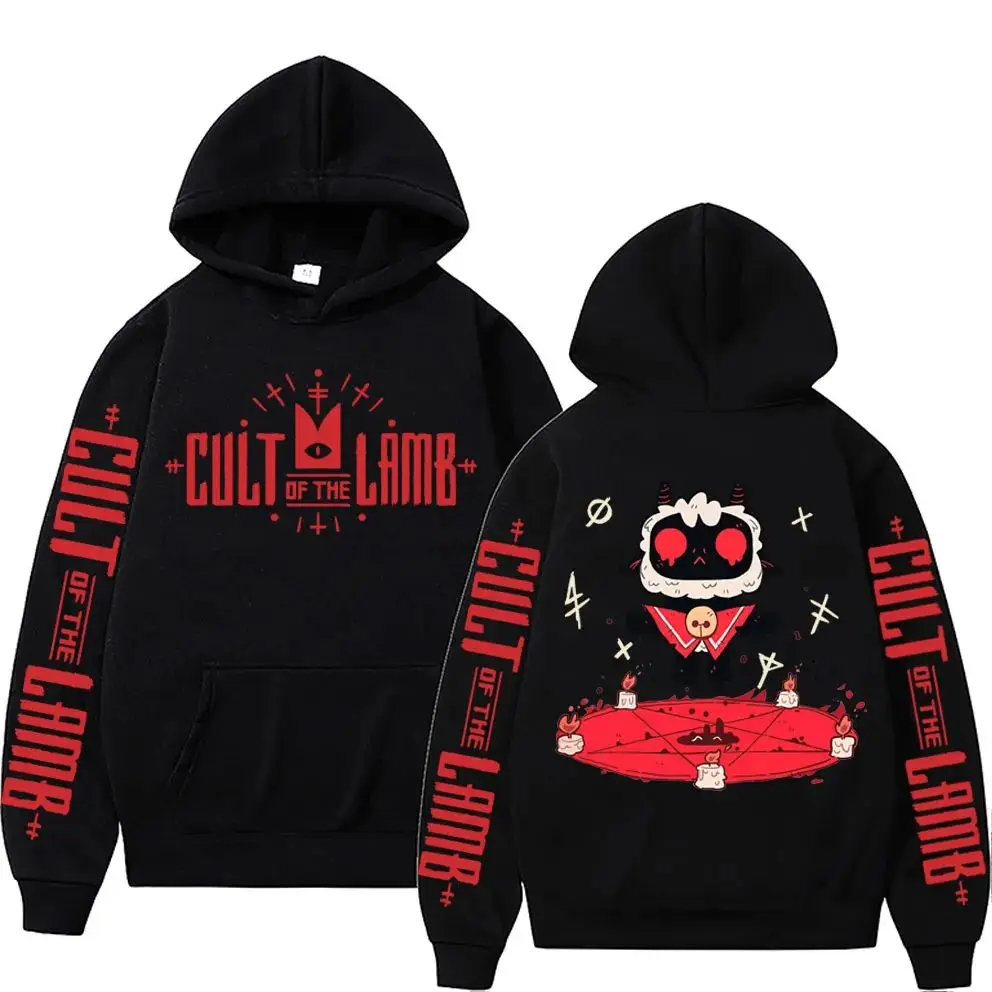 Cult of The Lamb Hoodies Anime Cartoon Game Men Women Print Cotton Oversized Sportswear Sweatshirts Kids Boys Girls Pullov