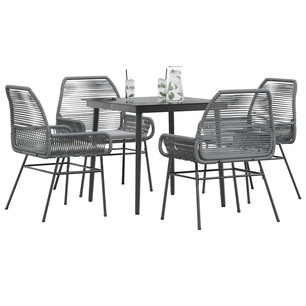 

Garden Dining Set Grey Outdoor Furniture Modern Stylish and Comfortable Table and Chairs for Patio Balcony Backyard Dining