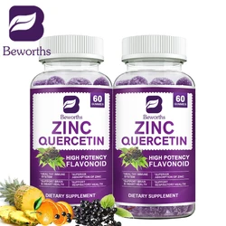 BEWORTHS Quercetin Gummies with Bromelain Elderberry Zinc Vitamin C Helps Immunity Improve Memory & Antioxidant for Adults & Kid