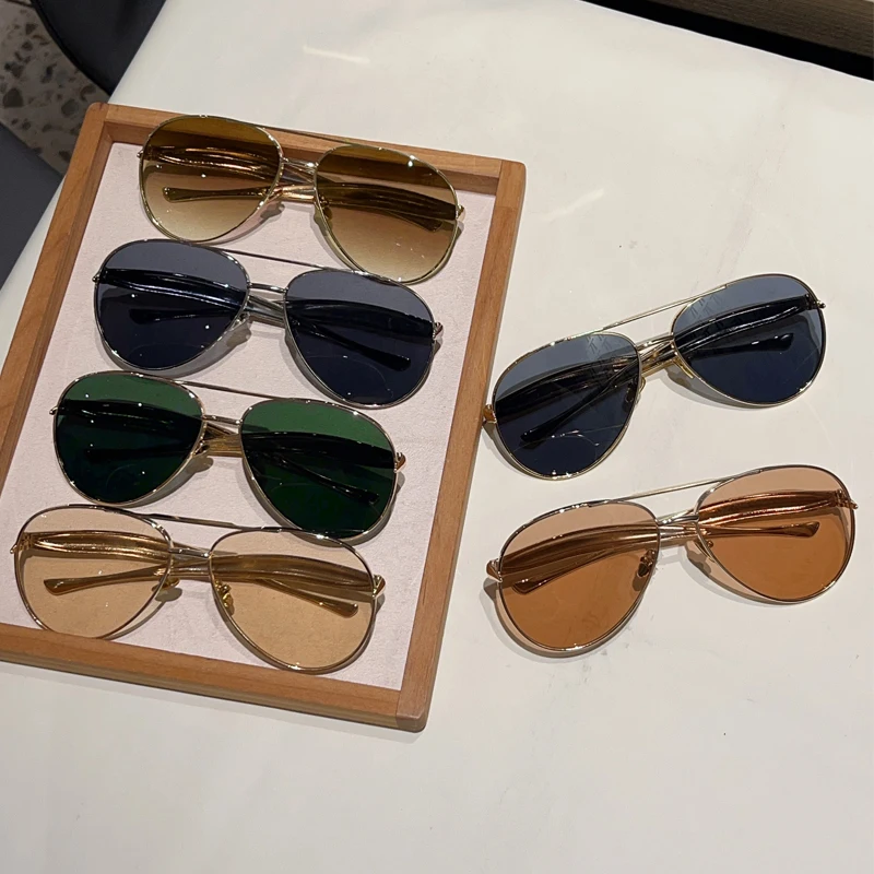 KAMMPT Vintage Pilot Sonnenbrille Männer Mode Übergroßen Outdoor Shades Neue Frauen Trendy Luxus Marke Design Anti-UV Sonnenbrille – Detail 4