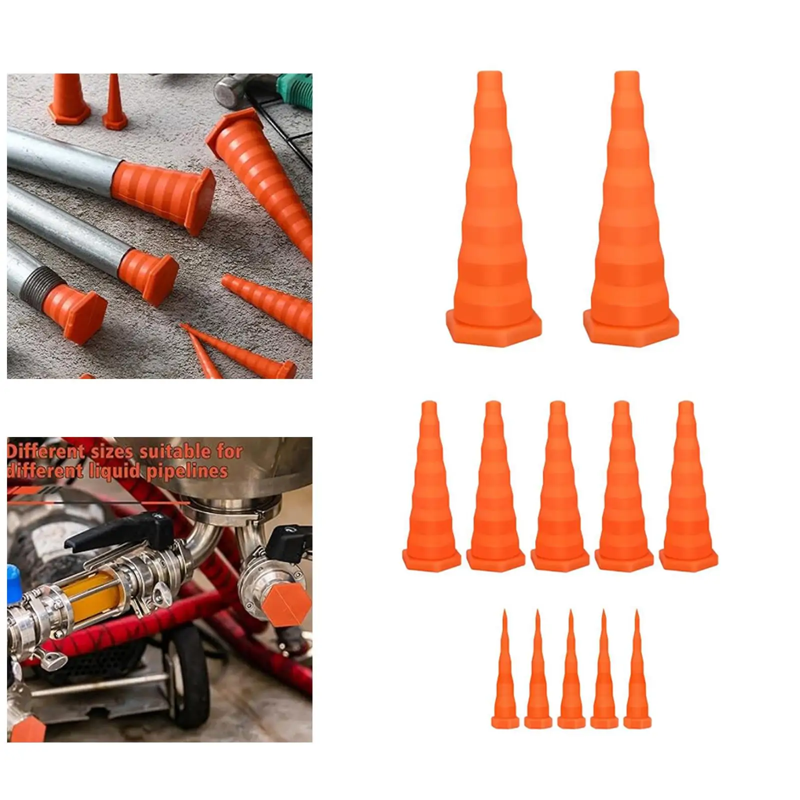 Industrial Hydraulic Hose Plug Assortment Flexible Silicone Stoppers Kit Oil Resistant Rubber Tapered Plugs for System Repair