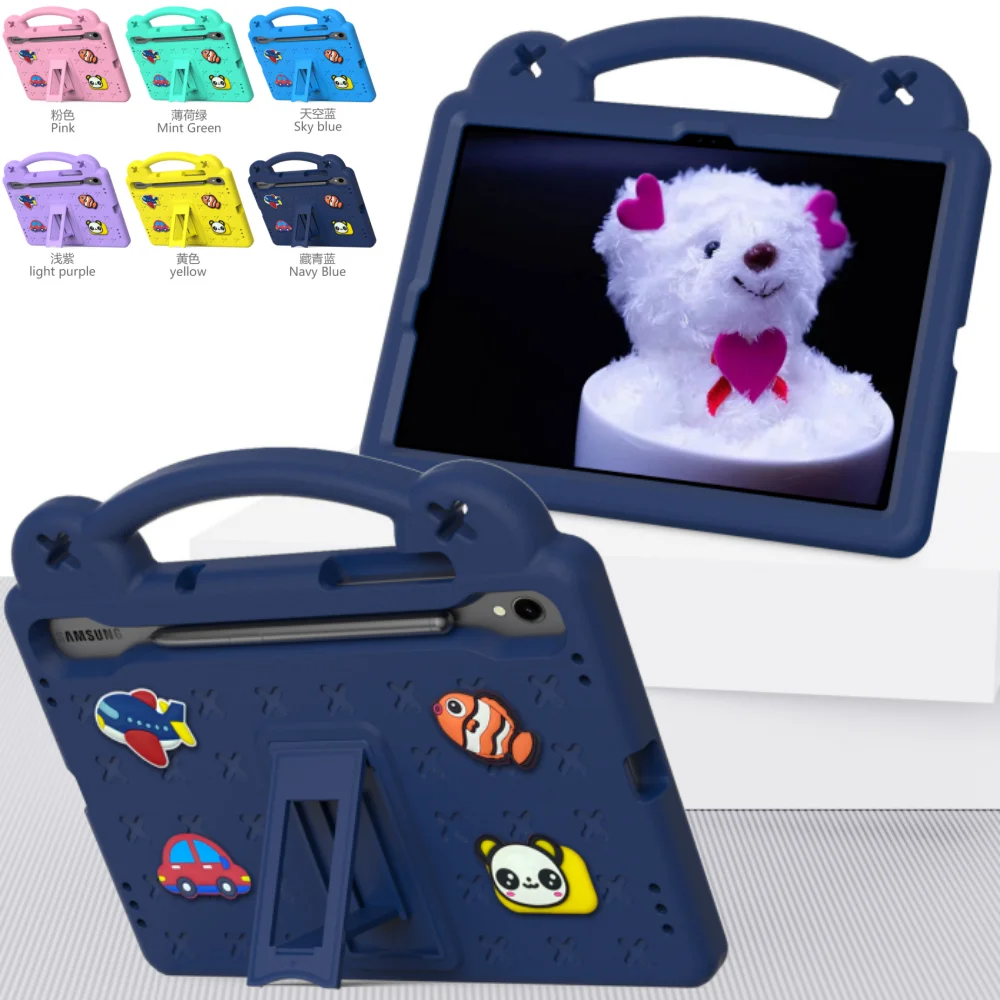 

Чехол для Samsung Galaxy Tab S7 S8 S9 S9FE S10FE 11 дюймов SM-T870 X700 X710 X510 X520 S10Lite 10,9 SM-X400 EVA Bear Handheld Cover