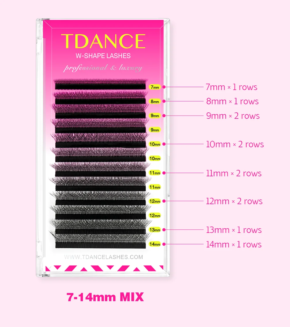 TDANCE M/L Curl 3D/4D/5D W Lashes Eyes 0.07 W-Form Wimpernverlängerungen 7-14mm Natürlich Weich Professionelle Wimpern 12 Reihen – Detail 5