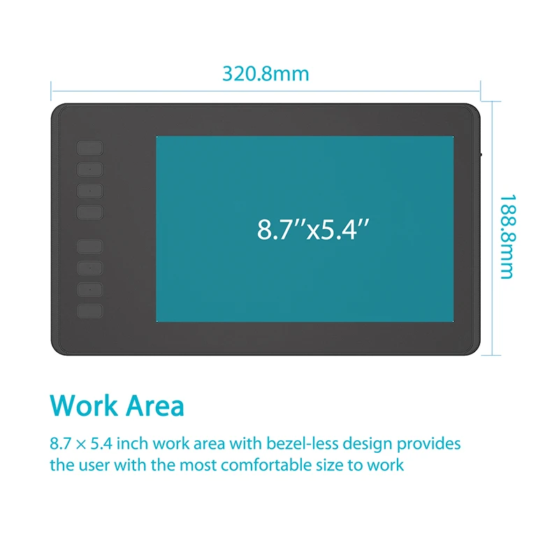 NEWH950P 8.5inch USB Interactive Creative Graphic Tablet with Pen Kids Drawing Tablet