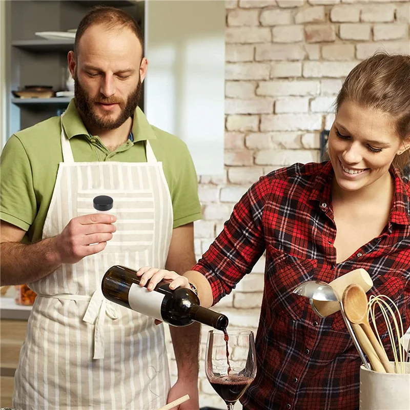 Bouchon en forme de LICE, bouchon de bouteille en liège de vin réutilisable, bouchon d'étanchéité pour bouteilles de vin et de bière (noir)