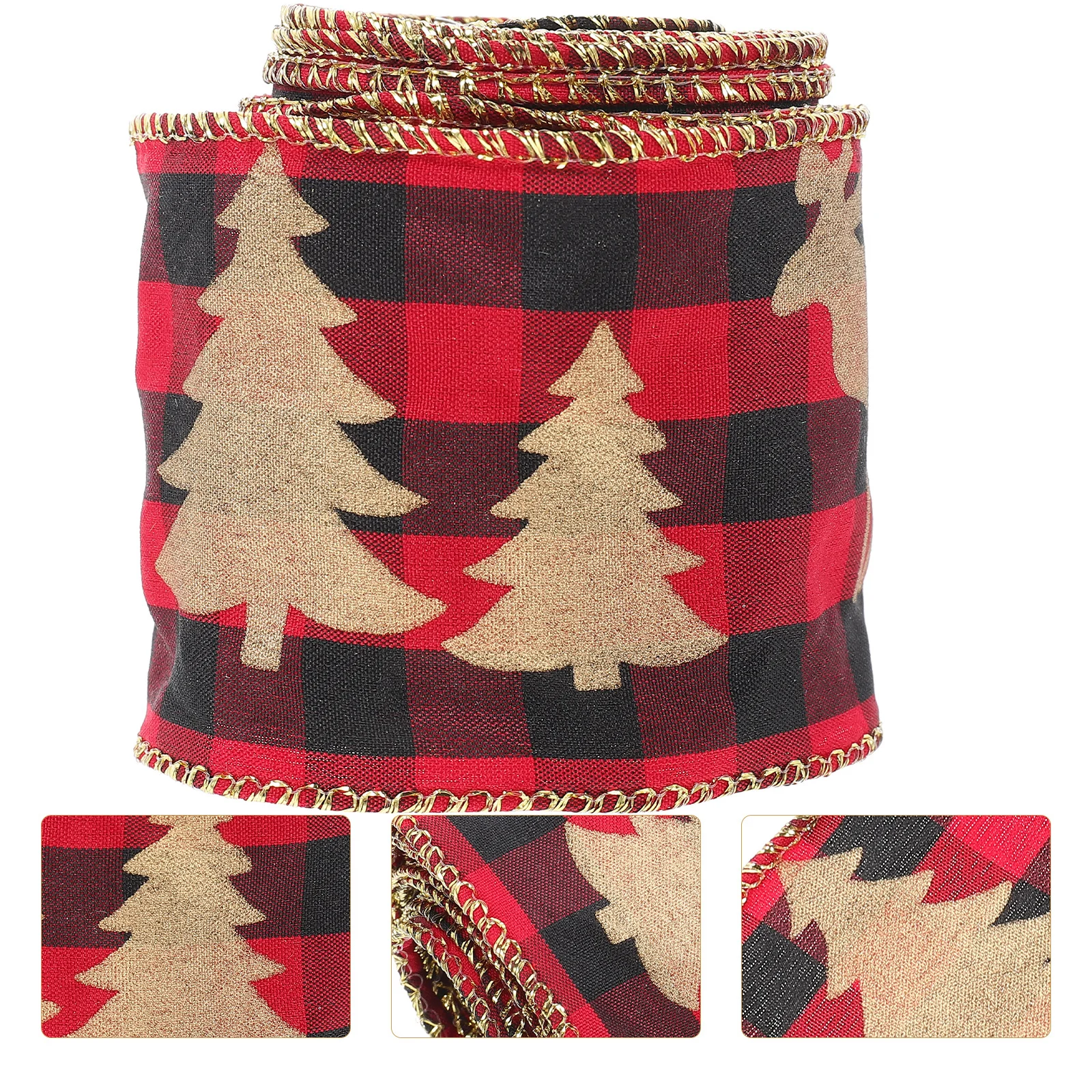 

Xmas Ribbon with Bright Berry Design 5M Length Smooth Non-Fade DIY Christmas Gift Box Wrap Ribbon for Crafts and Party Decor