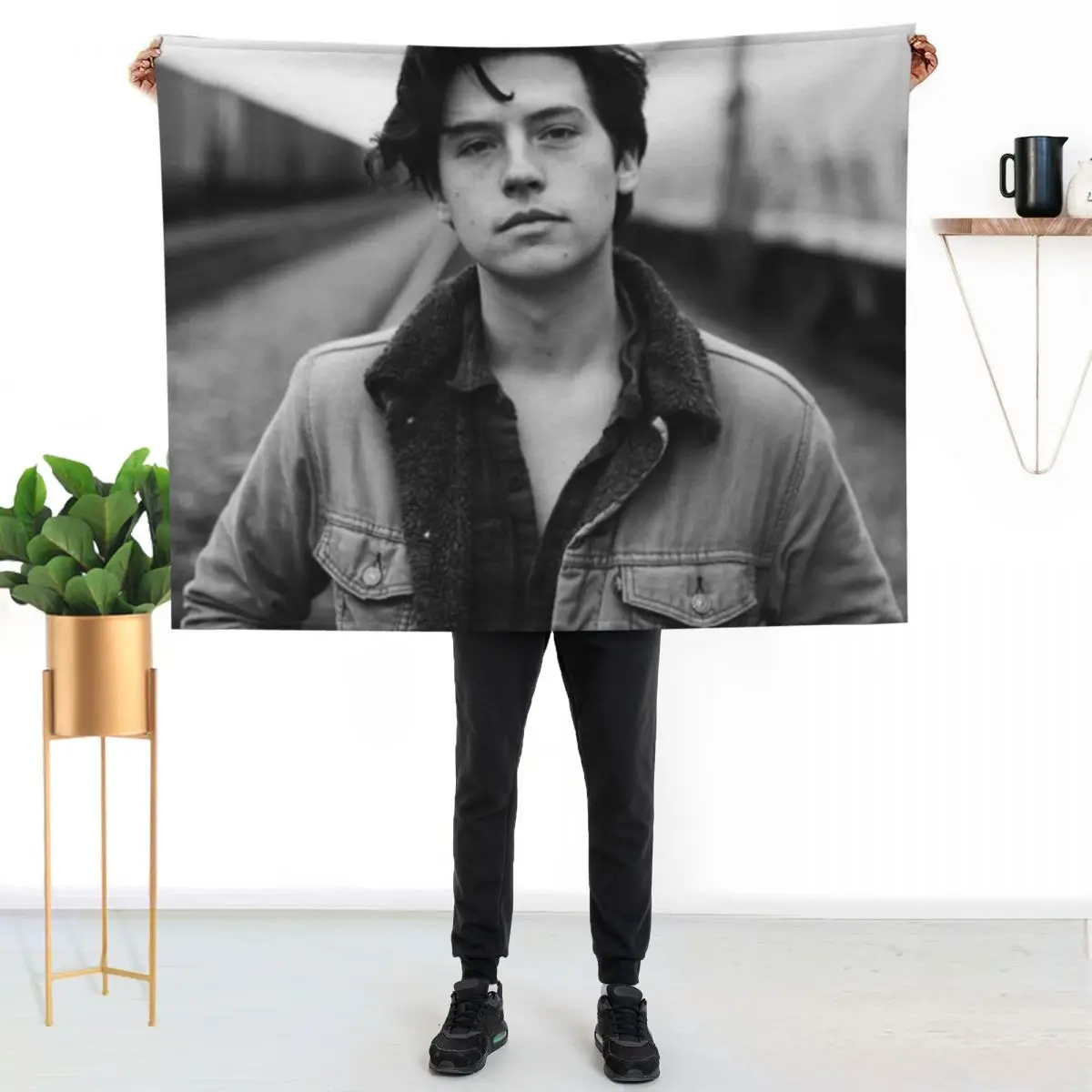 

COLE SPROUSE BLACK AND WHITE Throw Blanket Plush Fuzzy Cozy Blanket for Couch Sofa