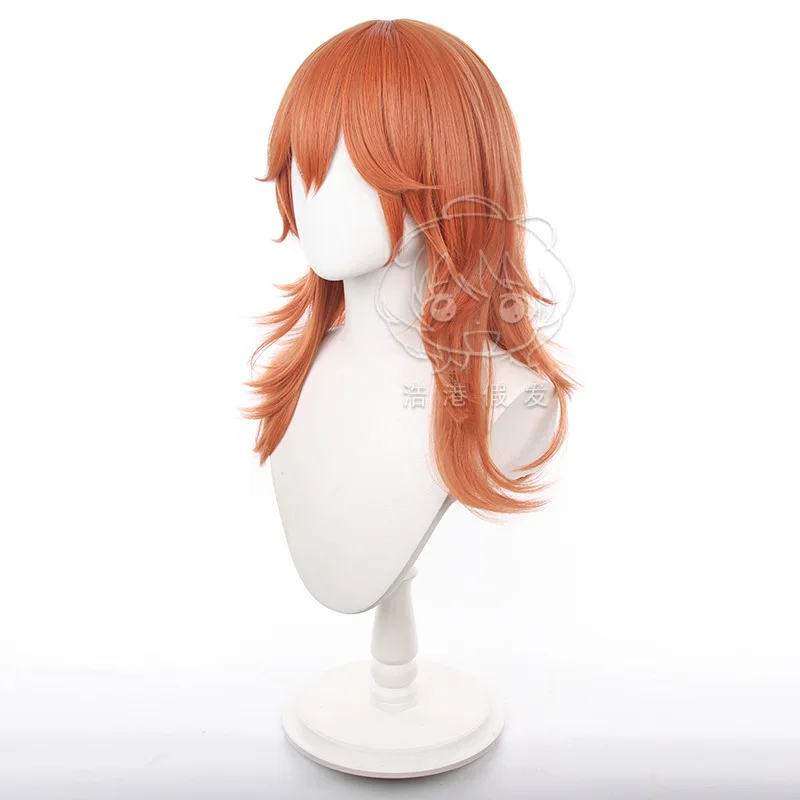 วิกผมคอสเพลย์แองเจิลเดวิล ชีนซอว์แมน ยาว 60 ซม. สีส้ม สำหรับผู้ชายและผู้หญิง ใช้ในงานคอมมิค คอนเวนชั่น แต่งกาย ปาร์ตี้ และอุปกรณ์ประกอบชุดแฟนซี