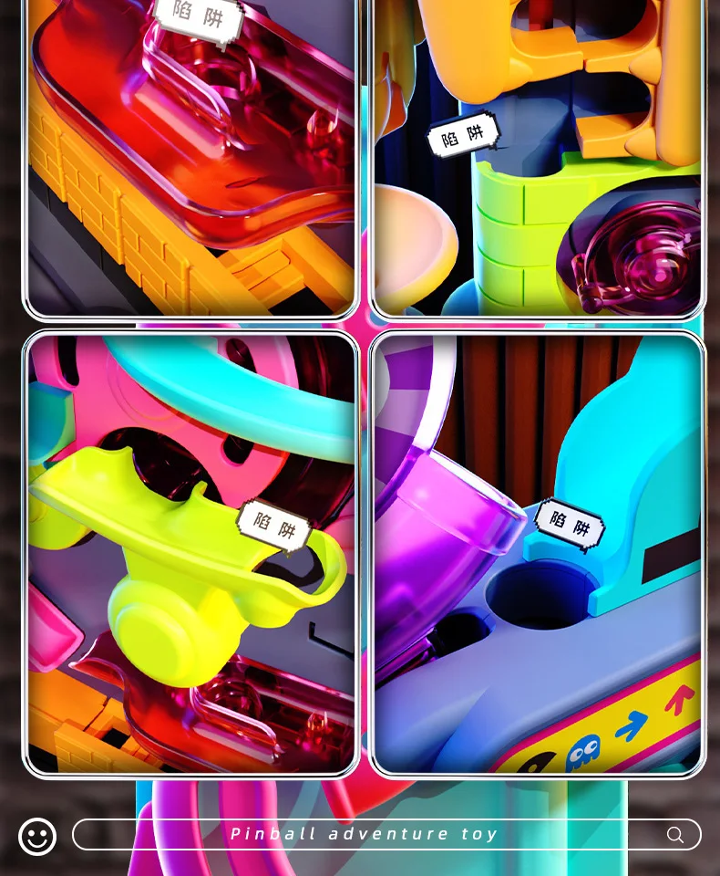 Pädagogisches Montessori-Spielzeug Mehrstufiges Kugelbahn-Abenteuer-Spiel Interaktives Modell für Gehirntraining Weihnachtsgeschenk für Kinder – Detail 11
