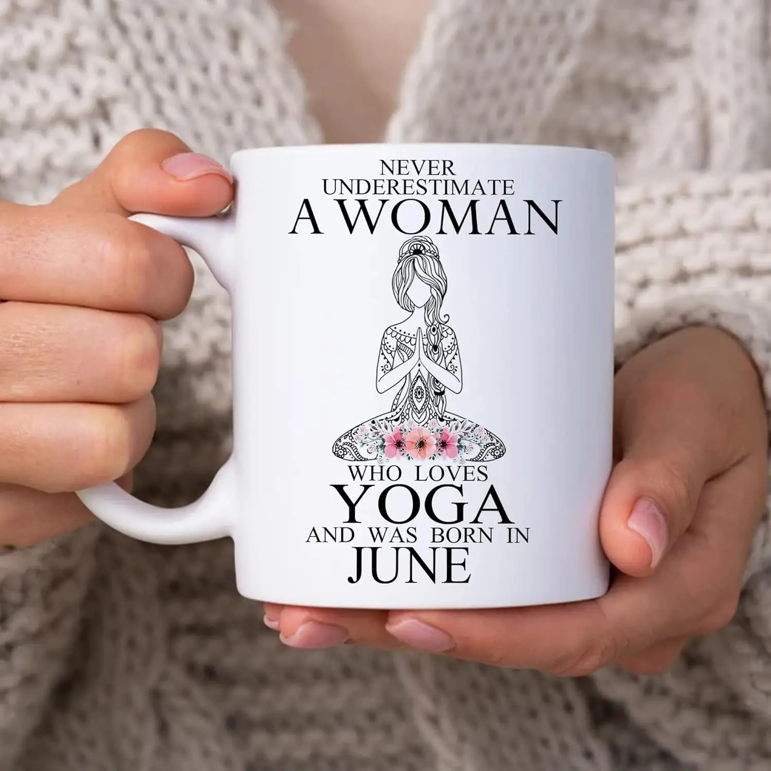 

Birthday Gifts for Yoga Lover Girl Yogi Teacher Instructor - Never Underestimate A Woman Who Loves Yoga & Was Born In June 11oz