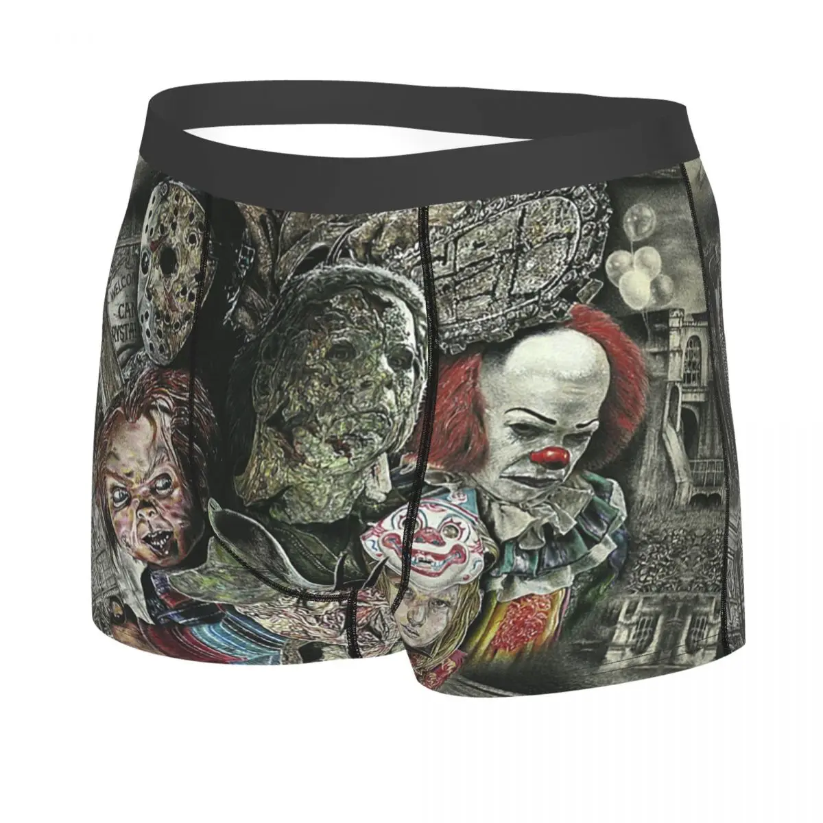 Cool Halloween Horror Movie Character Boxers Shorts Panties Men's Underpants Comfortable Briefs Underwear