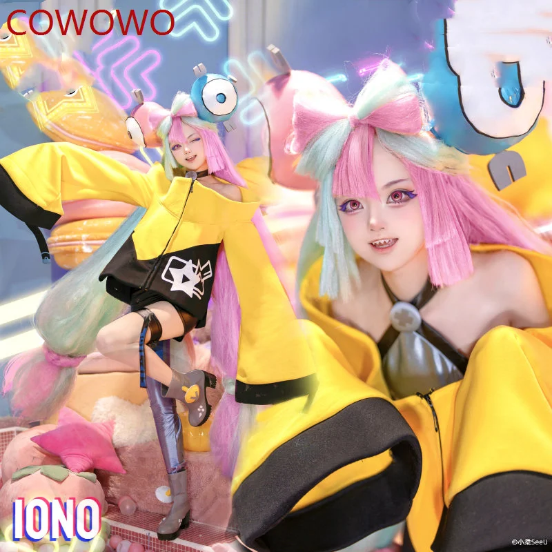 

COWOWO Game Scarlet and Violet Iono Cosplay Costume Game Cos Scarlet/Violet Cosplay Gym Leader Iono Costume and Cosplay Wig