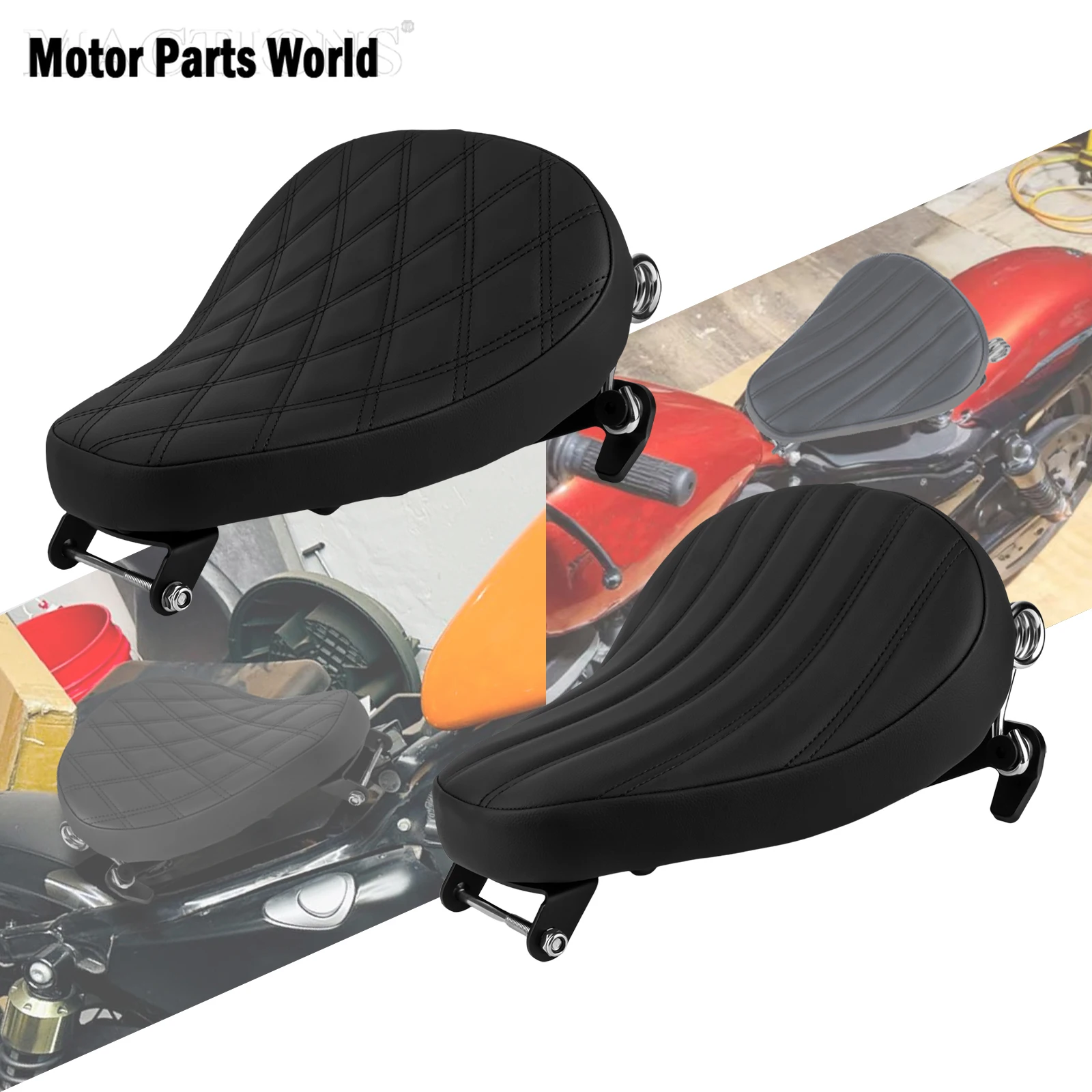 

Motorcycle Seat Cushion Black Driver Leather Cushion Saddle Solo Seat Fit For Harley Sportster XL 1200 48 2010-2022