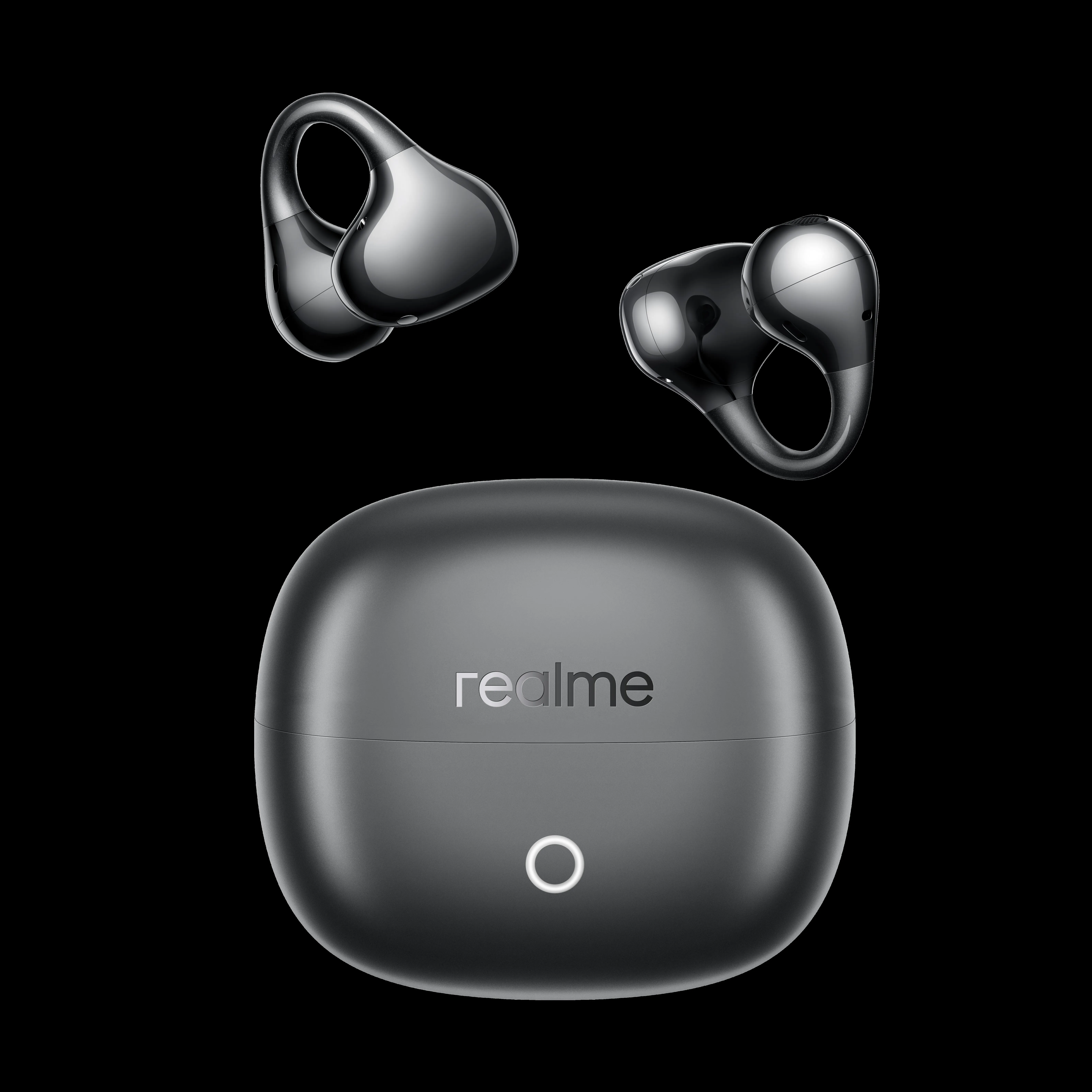 Realme Buds Clip – Cuffie Bluetooth Sportive Open-ear, Titanio Memory, 36h Batteria, AI Translator E ENC, IP55 – Nero
