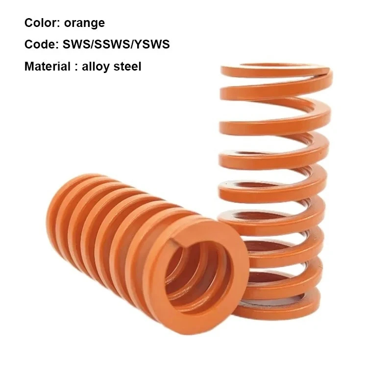 2PCS Orange Alloy Steel Mold Spring SWS SSWS, High Strength Compression Coil Spring Stamping Mould Accessory