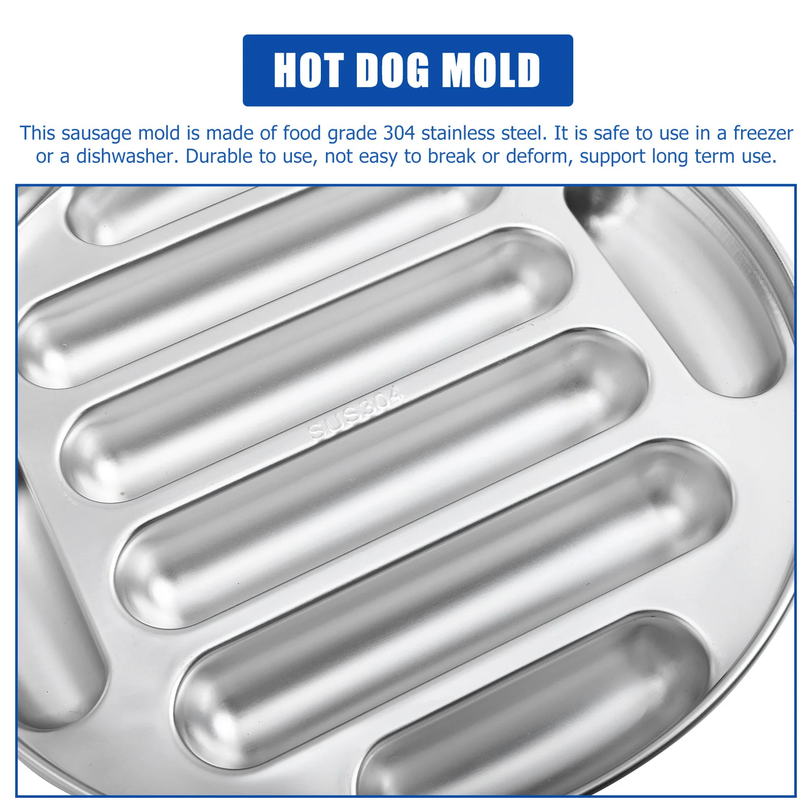 

Stainless Steel Sausage Mold 8-Cavity Hot Dog Mold Baking Steaming Tool For Baby Diy Grill Mould Kitchen Accessory