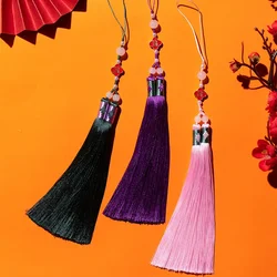 30CM Handmade Large Double Tassel Rayon Tassel Chinese Knot Suit Interior Decoration Pendant Rope Beaded Fringe Trim Tassel