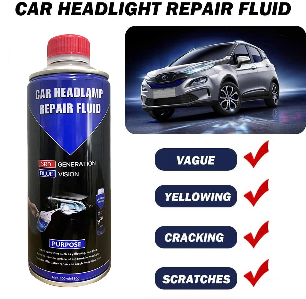Car Headlight Polishing Restoration Kit Auto Headlight Restorer Repair Set Workshop Tools 500ML Liquid Polymer Evaporator image 3