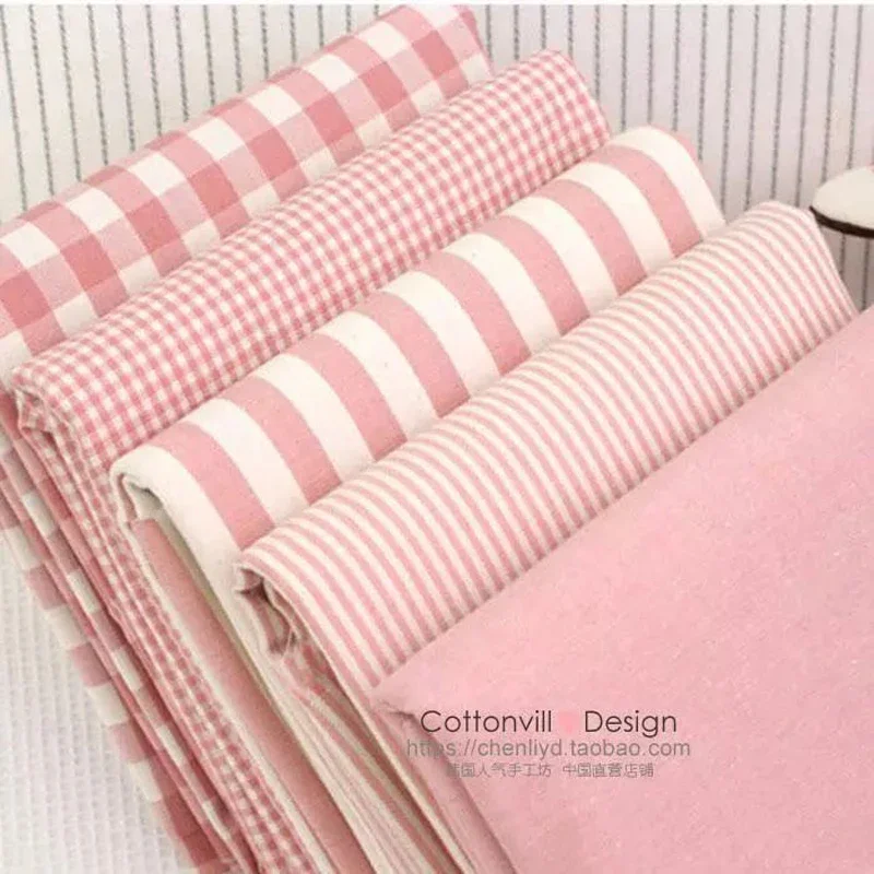 Free Shipping Rustic Style 100% Cotton Plaid Striped Fabric Bed Sheets Tablecloths Pillows Sofas Picnic Cloth DIY Home Fabrics