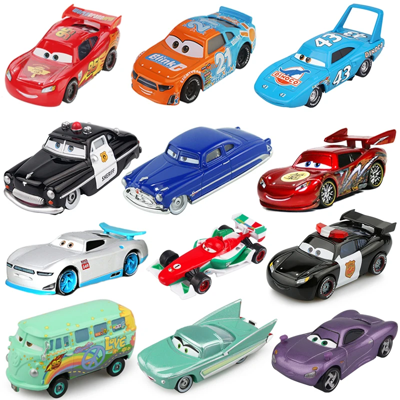 Disney Pixar Cars 2 3 Lightning McQueen Mater Mc Missile Chick Hicks 1:55  Diecast Vehicle Metal Toy Car Brithday Gift Children