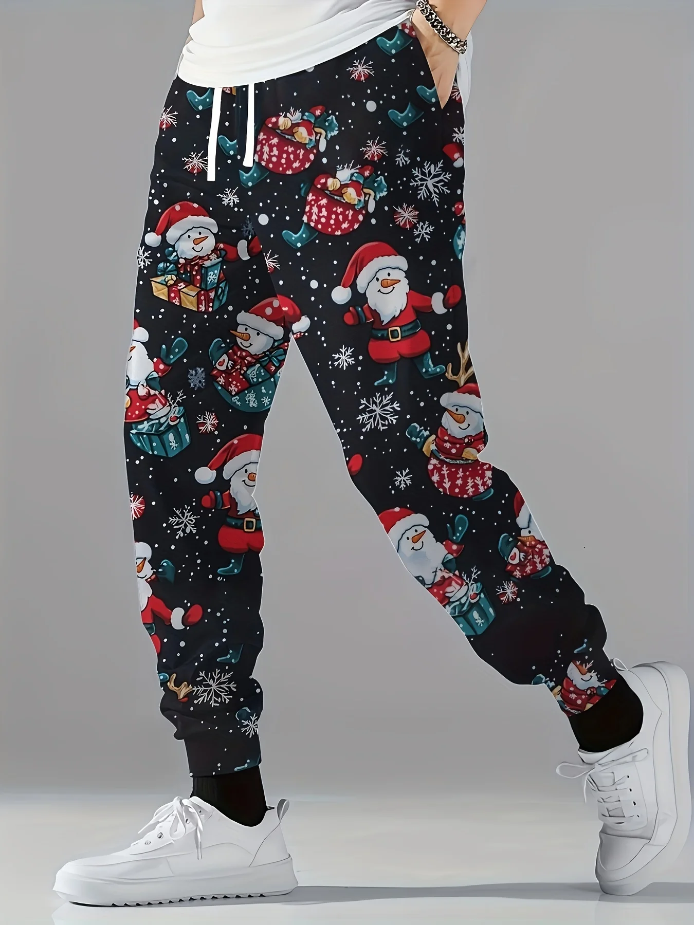 Weihnachten Thema männer Jogginghose Santa Claus Gedruckt Hosen Weihnachten Party Hosen Herbst Winter Casual Atmungsaktive Sport Hosen